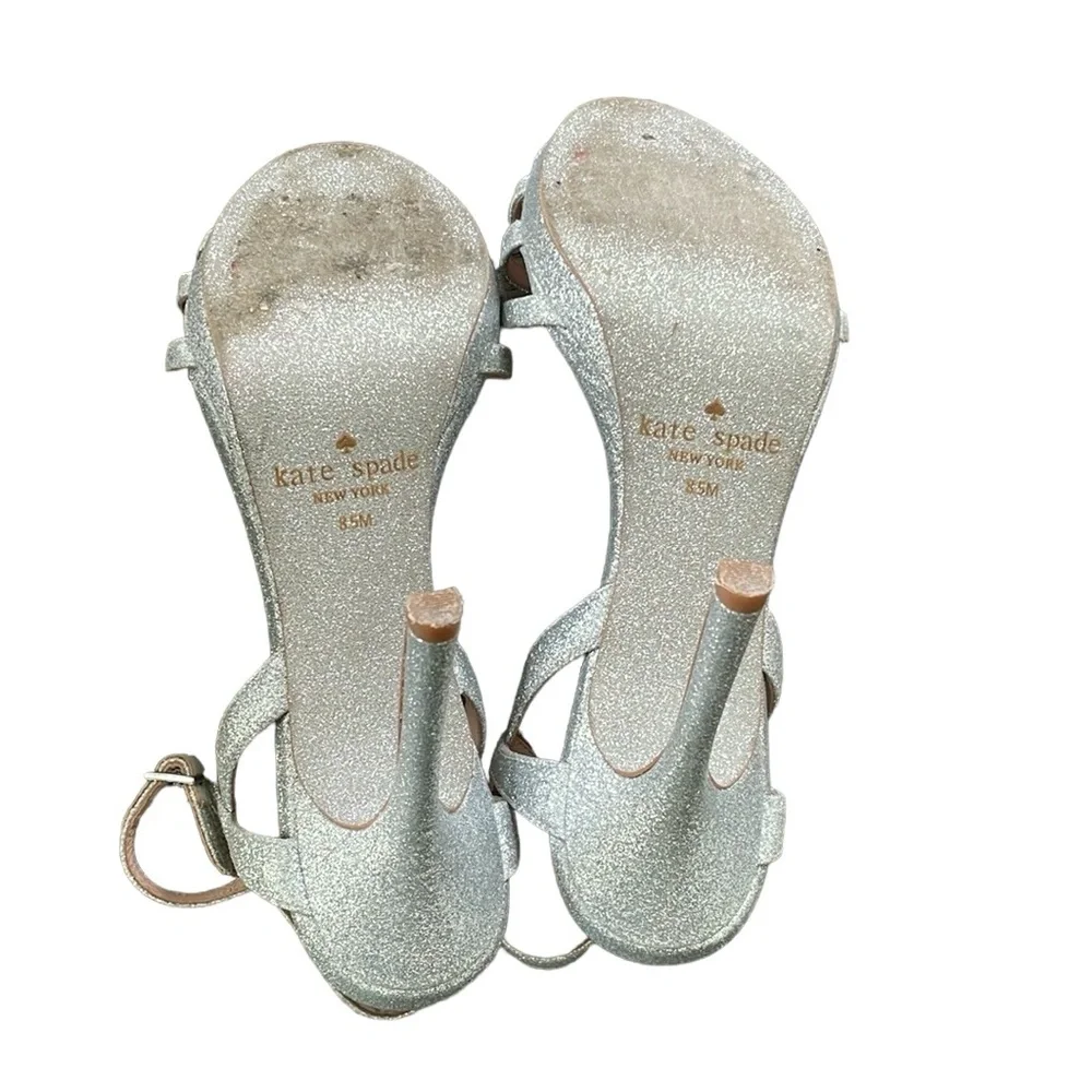 Kate Spade Florence Thin Silver Glitter Heels Size 8.5